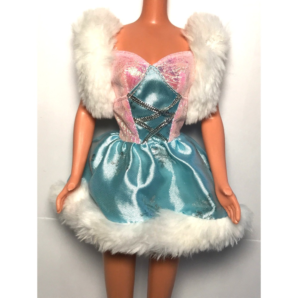 Barbie Doll Clothing 1995 Skating Star Pink Blue White Ice Skating Dress 15510